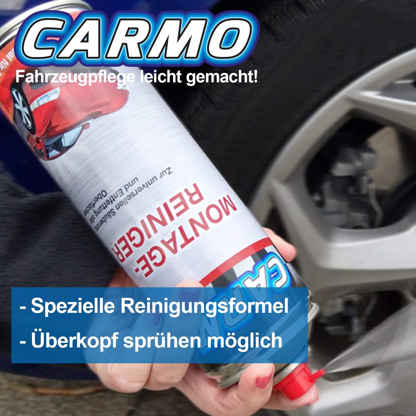 CARMO 12x Montagereiniger 500ml – Bremsenreiniger, acetonfrei, hohe Reinigungskraft, entfernt Öl, Fett, Bremsstaub & Ablagerungen