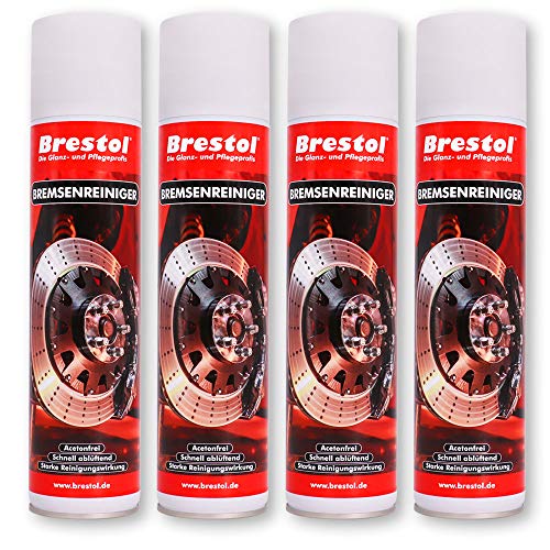 Brestol Bremsenreiniger 4x400ml – Bremsscheiben-, Bremssattel- & Bremsbelagreiniger, Bremsstaubentferner, Acetonfrei (7579.2)