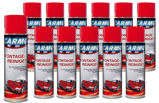 CARMO 12x Montagereiniger 500ml – Bremsenreiniger, acetonfrei, hohe Reinigungskraft, entfernt Öl, Fett, Bremsstaub & Ablagerungen